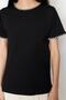 Siyah %100 Pamuk Kontrast Dikiş Detaylı Basic Bisiklet Yaka Örme T-Shirt TWOSS19AD0085 - 4