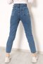High Waist Lycra Blue Mom Jeans - 5