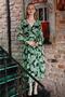 Women's Double-Breasted collar floral print midi dress rssn29
