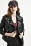 Women's Black Genuine Jumbo Leather Jacket