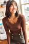 Women's Bitter Brown Pool Neck Lace Lycra Blouse