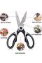 2 Pieces Multi-Purpose Ultra Sharp Kitchen Scissors Black Protective Coated Modern - 5