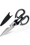 2 Pieces Multi-Purpose Ultra Sharp Kitchen Scissors Black Protective Coated Modern - 8