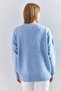 Women's Baby Blue V-Neck Knitwear Sweater 20223264 - 5
