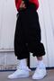 رمادي أسود 3 خيوط حزام مطاط للشتاء بالإضافة إلى حجم Sweatpants كبيرة الحجم - 6