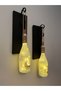 Copy - Stopper Fairy Led Lighted Black Wooden Glass Champagne Bottle Wall Sconce Set of 2