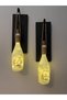 Copy - Stopper Fairy Led Lighted Black Wooden Glass Champagne Bottle Wall Sconce Set of 2 - 3