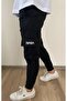 Nasa Printed Black Sweatpants with Elastic Waistband Cargo Pocket