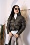Women's Khaki Crop Bag Puffer that Turns into a Puffer Coat Bag - 6
