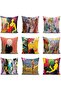 Double Sided Water Paint Red Dressed Motif Special Design Raschel Knitted Throw Pillow Cover