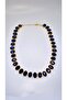 Gold Navy Color Stone Necklace