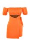 Turuncu Cut Out/Pencere Detaylı Dokuma Kısa Tulum TPRSS22EL1006 - 7