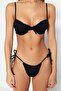 Siyah Tünelli Balconette Kaplı Brazilian Düşük Bel Bikini Takımı TBESS22BT0021 - 4