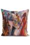 Double Sided Oil Painted Drawing Women's Motif Modern Raschel Knitted Throw Pillow Cover - 2