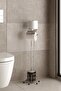 Teknotel Toilet Brush and Standing Toilet Paper Holder Chrome Mg094