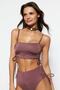 Kahverengi Tünelli Bralette Kaplı Bikini Üstü TBESS22BU0046 - 2