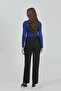30082 Black Hidden Rubber Pipe Leg Gabardine Trousers - 3