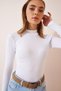 Women's Dark Brown White 2 Pack Corded Turtleneck Knitted Blouse GT00053 - 5