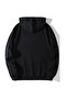 Black Oversize Hooded Sweatshirt - Hand Printed - 3