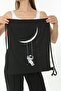 Astronaut Rocking on the Moon Printed Black Backpack