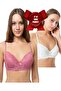 حمالة صدر من الدانتيل مبطنة للغاية ومدعمة بتقنية Underwire للسيدات باللون الوردي الفاتح