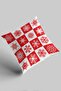 Snow Throw Pillow, Christmas Throw Pillow, Red Throw Pillow, White Throw Pillow, Red White Throw Pillow, Suede Throw Pillow, 43x43cm - 2