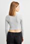 Women's Gray Pool Collar Camisole Crop Body - 4
