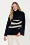 Navy Blue Women's Sweater - 3