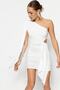 Bridal Ecru Lined Tassel Window/Cut Out Detailed Knitted Short Evening Dress Tprss23El00181 - 2