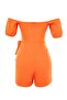 Turuncu Cut Out/Pencere Detaylı Dokuma Kısa Tulum TPRSS22EL1006 - 8