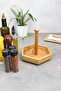 Clove Wooden Rotating Serving Holder, Multi-Purpose Organizer, Organizer and Sauce Bowl - 5