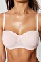 Light Pink Ribbed Fixed Cup Detachable Strapless Knitted Bra with Rope Strap THMSS23SU00002 - 3