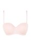 Light Pink Ribbed Fixed Cup Detachable Strapless Knitted Bra with Rope Strap THMSS23SU00002 - 7
