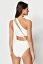 Ekru Tek Omuz Tünelli Cut Out Detaylı Regular Core Mayokini TBESS23MA00206 - 6