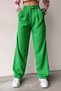 Leaf Green Belt Detailed High Waist Pleated Palazzo Trousers