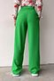 Leaf Green Belt Detailed High Waist Pleated Palazzo Trousers - 3