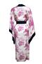 Cotton Satin Navy Blue Striped Bat Sleeve Kimono Limited Edition - 2