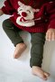 Button Detailed Ribbed Baby Knitwear Leggings - 2