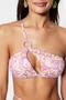 Floral Patterned One Shoulder Cut Out/Window Bikini Top TBESS23BU00086 - 5