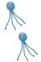 ®2 Pieces Plush Soft Colorful Straw Blue Octopus Pet Toy with Bells