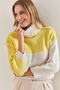 Women's Beige Yellow Turtleneck Knitted Sweater 40201004