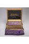 Shawl Rosary Quran Gift Set (Hafiz Boy, Wooden Box, Velvet, Lila) - 2