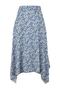 Indigo Patterned Flounced Asymmetrical High Waist Midi Stretchy Knitted Skirt TWOAW20ET0440 - 6