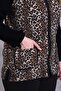 Leopard Patterned Zippered Fleece Vest - 3
