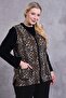 Leopard Patterned Zippered Fleece Vest - 6