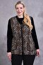 Leopard Patterned Zippered Fleece Vest - 8
