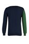 Green Slim Fit Cotton Crew Neck Paneled Knitwear Sweater Tmnaw21Kz0566 - 8