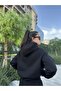 Hooded Women's Bottom Top Tracksuit Set 3 Thread Ribbed Oversize Soft Touch - 3