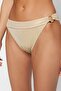 Bronz Aksesuarlı Parlak Lak Baskılı High Leg Bikini Altı TBESS23BA00168 - 4