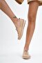 Genuine Leather Beige Women's Leather Ballerinas Dp16-0051 - 2